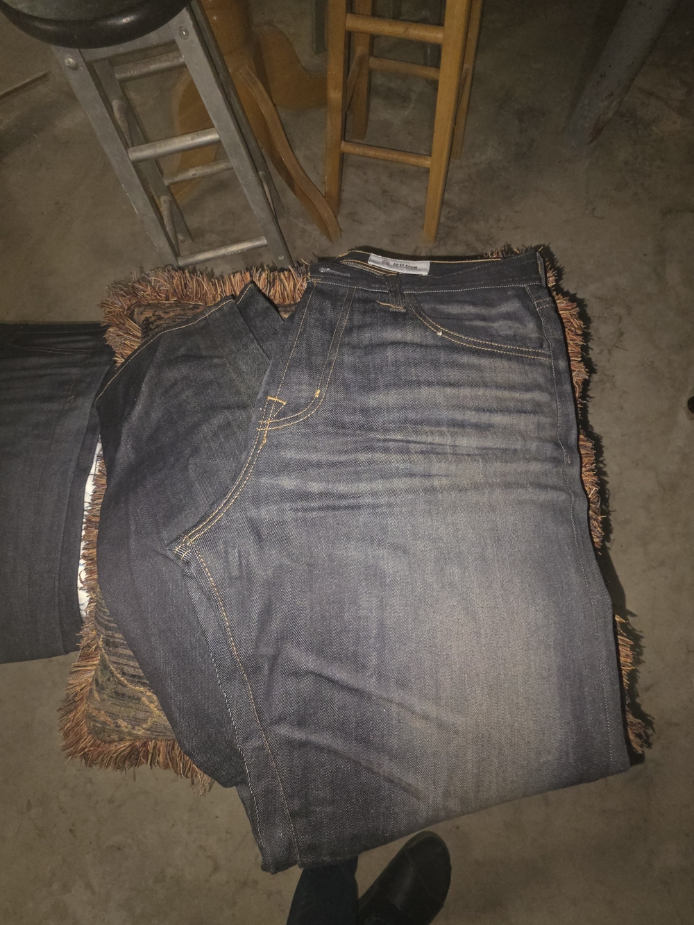 Adriano Goldschmied Dark Wash Denim Jeans - Faded Detail 32x30